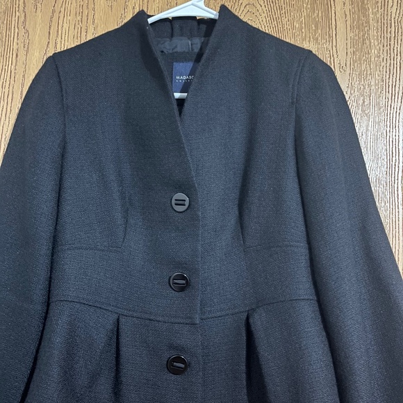 Magaschoni Black Peplum Wide Sleeve Blazer Jacket w/ a Bow in the Back Sz-XS-S - Picture 2 of 7